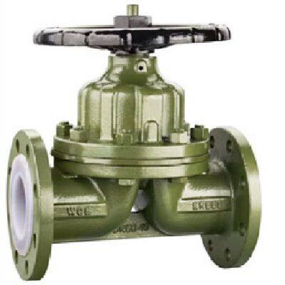 Hot Selling PN10 Cast Iron Body Diaphragm Valve PTFE PFA Lining Diaphragm Valve