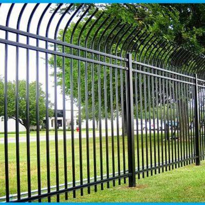 Panel de valla de piquetes de hierro forjado para el jardín de la casa y la seguridad exterior
