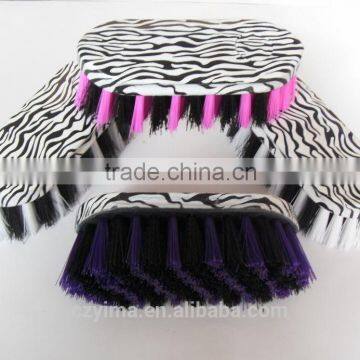 Zebra Pattern Horse Dandy Brush With White & Black Bristle photo-3