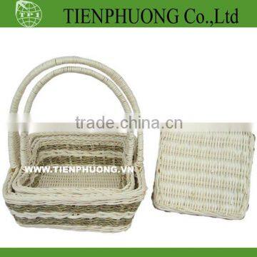 handle rattan/colorful bamboo storage basket/fruit bamboo basket