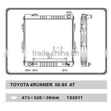 aluminum auto radiator for TOYOTA 4RUNNER 88-95 AT