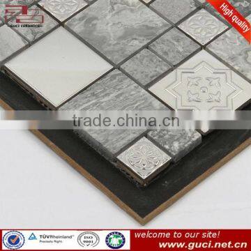 Latest design mosaic stone metal