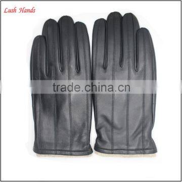 Driving Gloves for Men Fashion Black Goatskin Mens Leather Driving Gloves photo-3