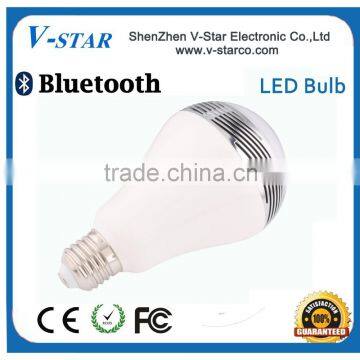 Smart LED bulb with bluetooth speaker, seven color changing, E27 with APP control