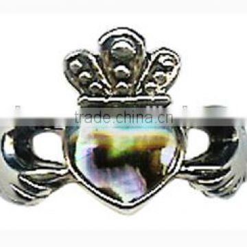 shell imperial crown jewerly Paua Abalone Shell Adjustable Ring Ladies blue/green paua shell ring