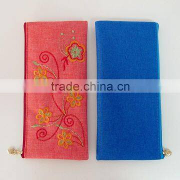 Osini New style good price embroidery design non-woven fabrics pencil pouch ladies wallet
