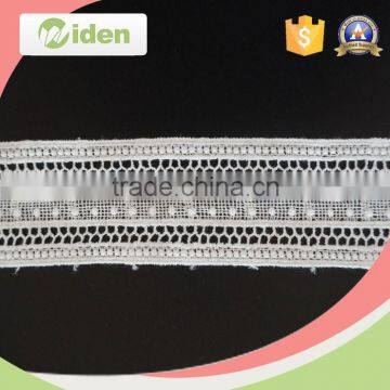 Polka dots heavy African voile chemical lace with beads decoration