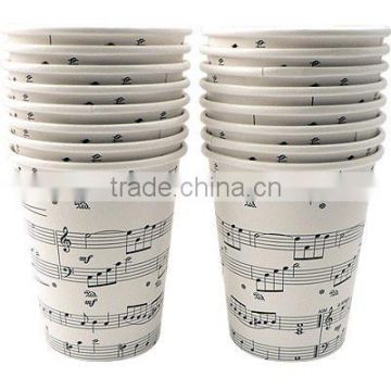 2015 New Style!! Music Note Paper Cups, Eco-friendly Christmas Drinking Tissue Paper Cups