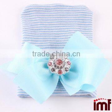 Baby Girl COMING HOME Hat,White Faux Pearl Bow Hospital Hat photo-4