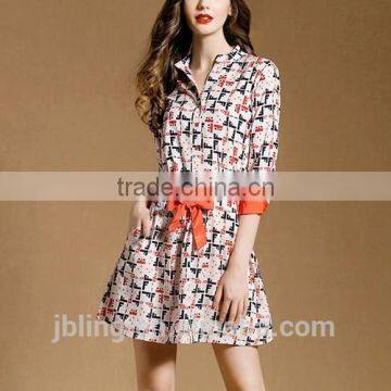 new design girls three-quarter sleeve dress