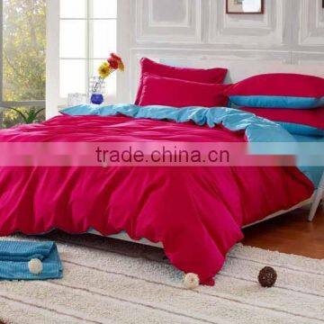 Bright color dyed queen size cotton bed sheet set/comforter set