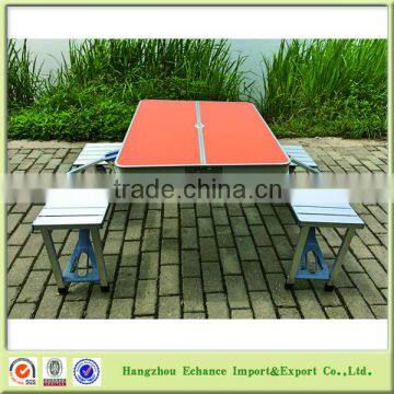 Wholesale MDF top Aluminum legs Folding Dining Picnic Camping Table for outdoor leisure time