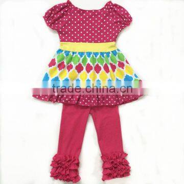 2016 wholesale boutique ruffle outfits baby clothes set baby girl ruffle clothes