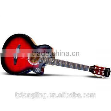 Differrent Color Quality Student Beginner 38 Size Ripple Pattern Colour Basswood Acoustic Folk Guitar photo-3