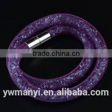 2016 Newest Jewelry Multi Layer Colorful Mesh Rhinestone Stardust Magnetic Bracelet Double Wrap A0002 photo-4