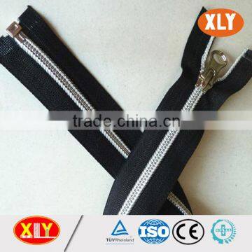 Charm Garments Black Tape Silver Teeth Nylon Zipper
