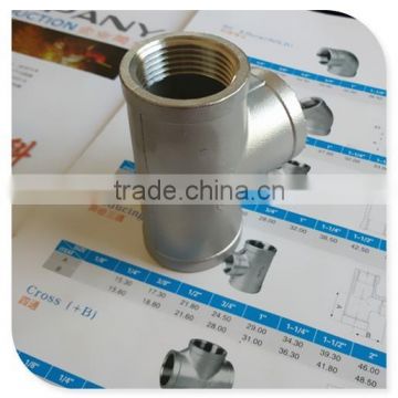 304 Stainless Steel Heavy Mould Tee Pipe Fitting Rated 150LBS