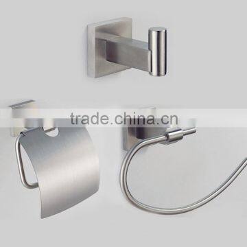 Modern Bathroom hardware set 304 stainless steel Robe hook, Paper Holder, Single Towel Bar 3 pcs Kit