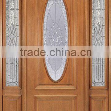 Luxury Exterior Oval Glass Wood Doors American Design DJ-S9310MST