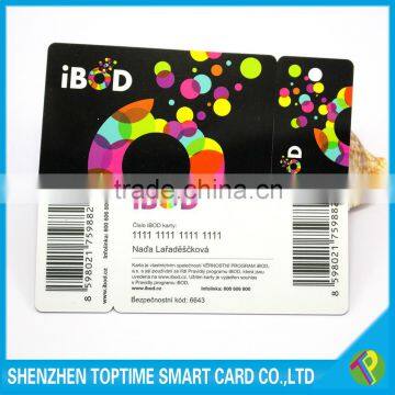 plastic combo barcode keychain card