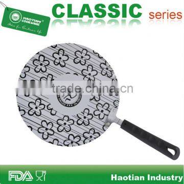 Aluminum non-stick tawa pan,indian tawa pan,flat pan with Silk Screen Printing