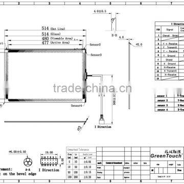 GreenTouch surface accoustic wave touch panel,21.5inch SAW touch screen panel