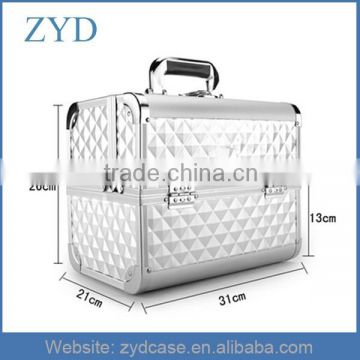 Superior Quality Shining Diamond Surface Aluminum Cosmetic Storage Box/Case ZYD-HZ90503