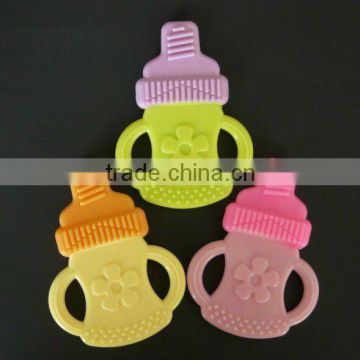 Food Grade Bottle Shape Two Colors Silicone Baby Teether