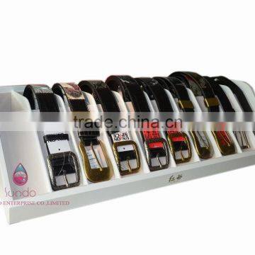China manufacturer custom wood belt display stand