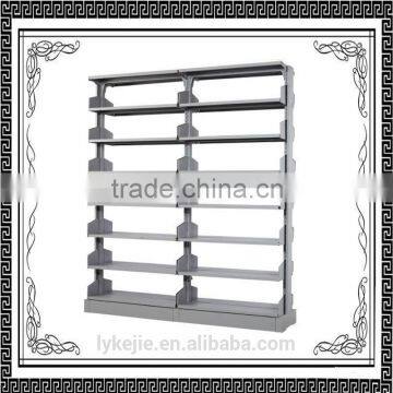 industrial library furniture 6 tier double sided single column steel bookshelf