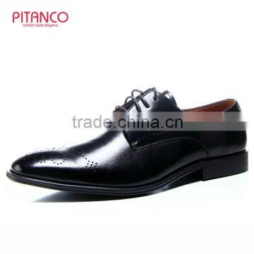 Brand men italian style genuine leather lace-up dress shoes