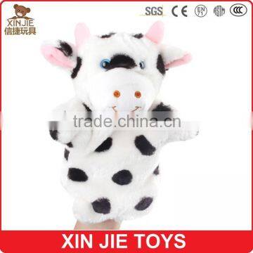 milk cow hand puppet customize plush cow hand puppet wholesale animal hand puppet