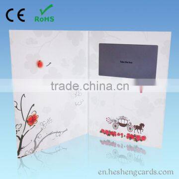 wedding cards bride groom 7 inch custom video greeting card, lcd display card