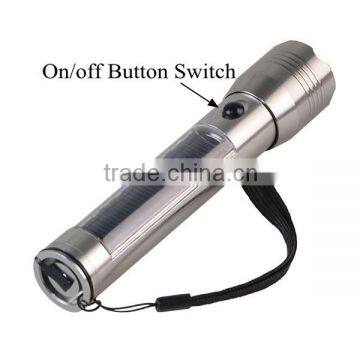 Super Bright USB Rechargeable High Power LED Solar Flashlight photo-3