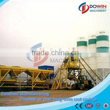 China HZS50 hopper lift concrete batch plant ready mixed concrete batching plant