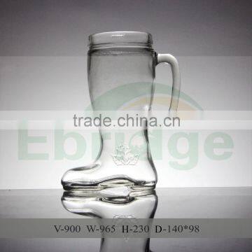 Foot shaped style empty beer glass cup beer bottles