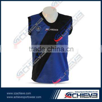 Striped digital sleeveless rugby jerseys for men