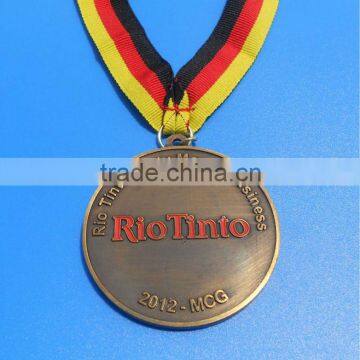 Rio tinto medals with colorful ribbon