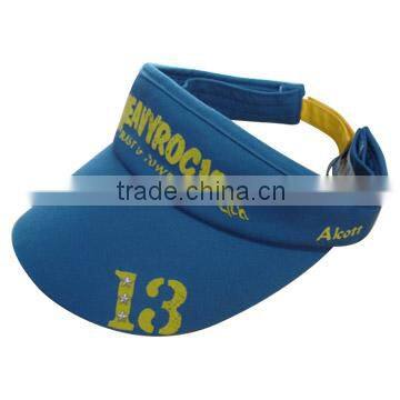 custom design flock printing fashion sun visor cap,wide brim sun visor cap