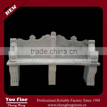 Decorative Custom Park Marble Bench With High Back