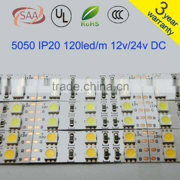 Double Row 5050 LED Strip Flexible Light DC12V 120LEDs/M
