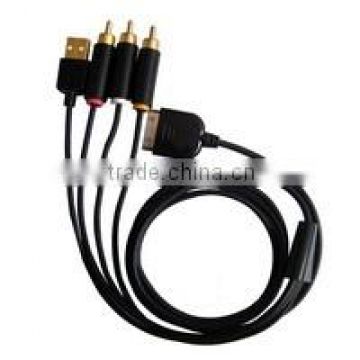 AV Cable for Phone/music player USB+AV 2in1 Cable (usb av multi cable/a/v cable/audio and video cable)