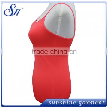 sexy women red spandex spaghetti strap tank top