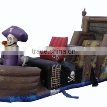 QH-C-18-inflatable combo bouncer playhouse castle and slide Inflatable Pirate Ship Combo