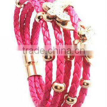 YB262 The best selling red leather bracelets with animal shape