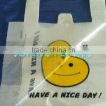 With priting for fruit plastic shopping vest bags
