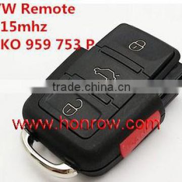 High Quality key programmer vw 3+1 Button remote key key codes number is 1KO 959 753P 315mhz