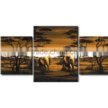 Wall Art Modern Canvas Handpainted Elephant Oil Painting