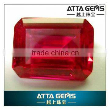 5#Emerald Cut Synthetic Ruby sapphire-created ruby corundum