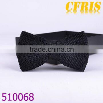 Hot Selling New British Fashion Acrylic Knitted Custom black solid Bow Ties